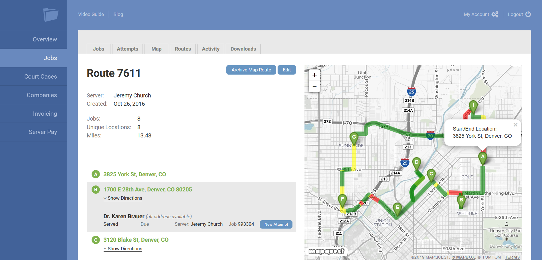 Mapping and Routing in ServeManager - Process Server Softwarwe