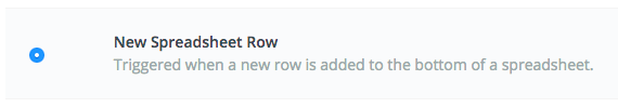 Choosing New Spreadsheet Row in Zapier